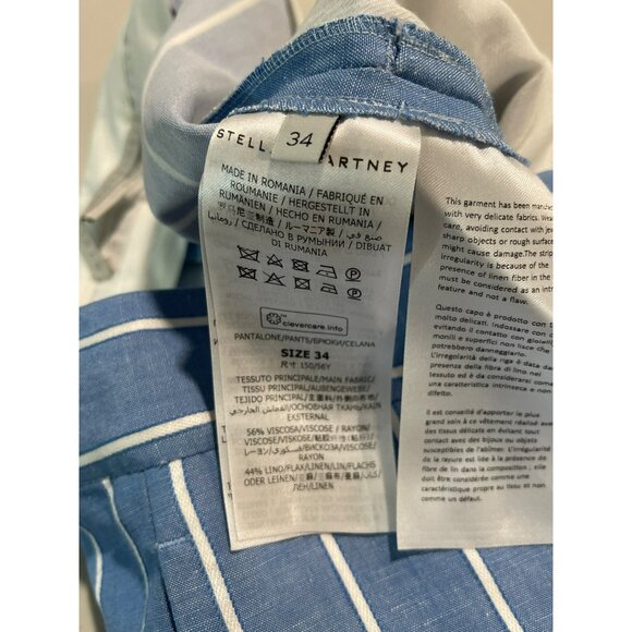 Stella McCartney Blue & White Striped Pants Size 34 US 2-4 - Picture 7 of 8